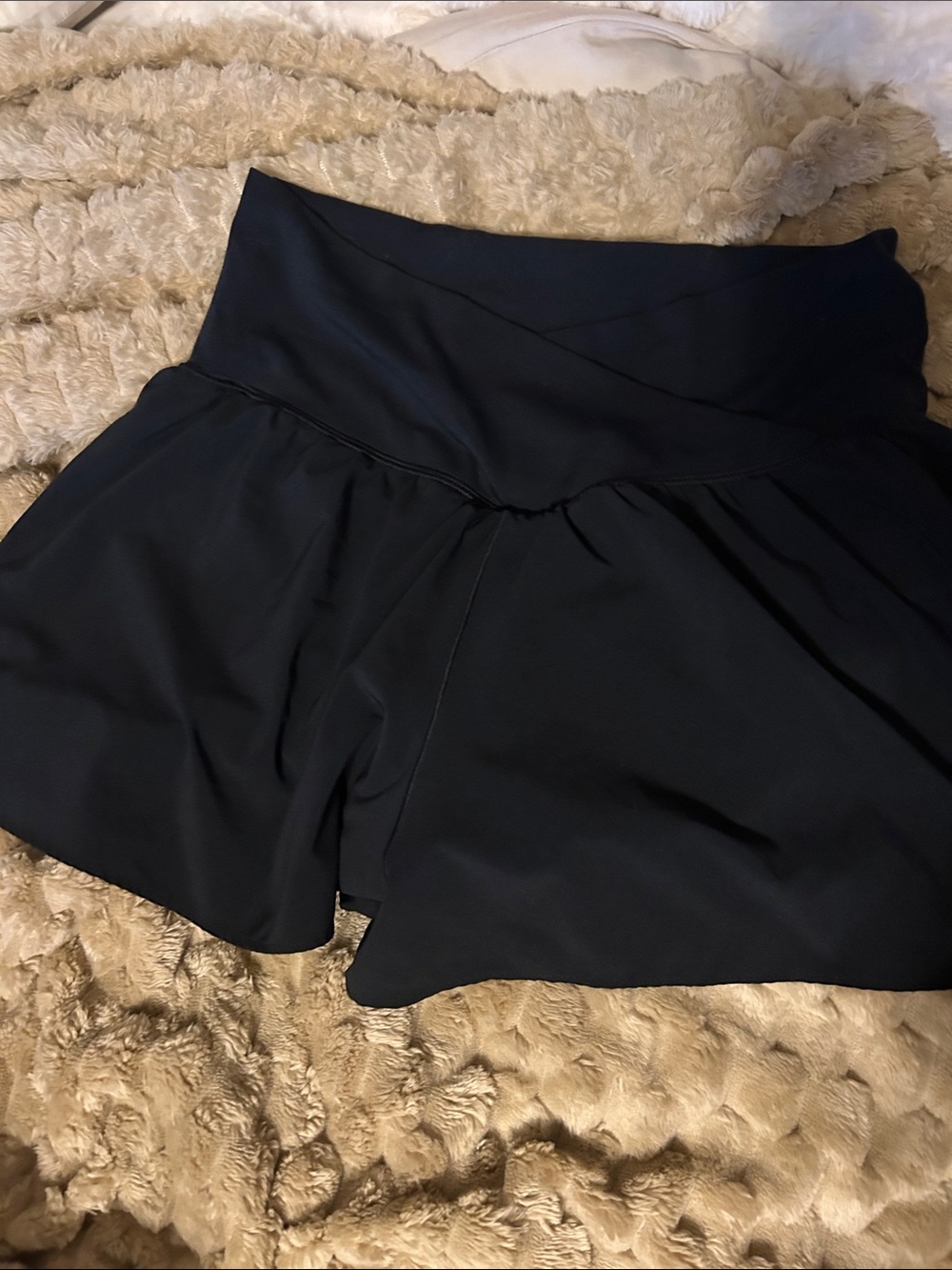 aerie Black Fold-Over Waist Skort